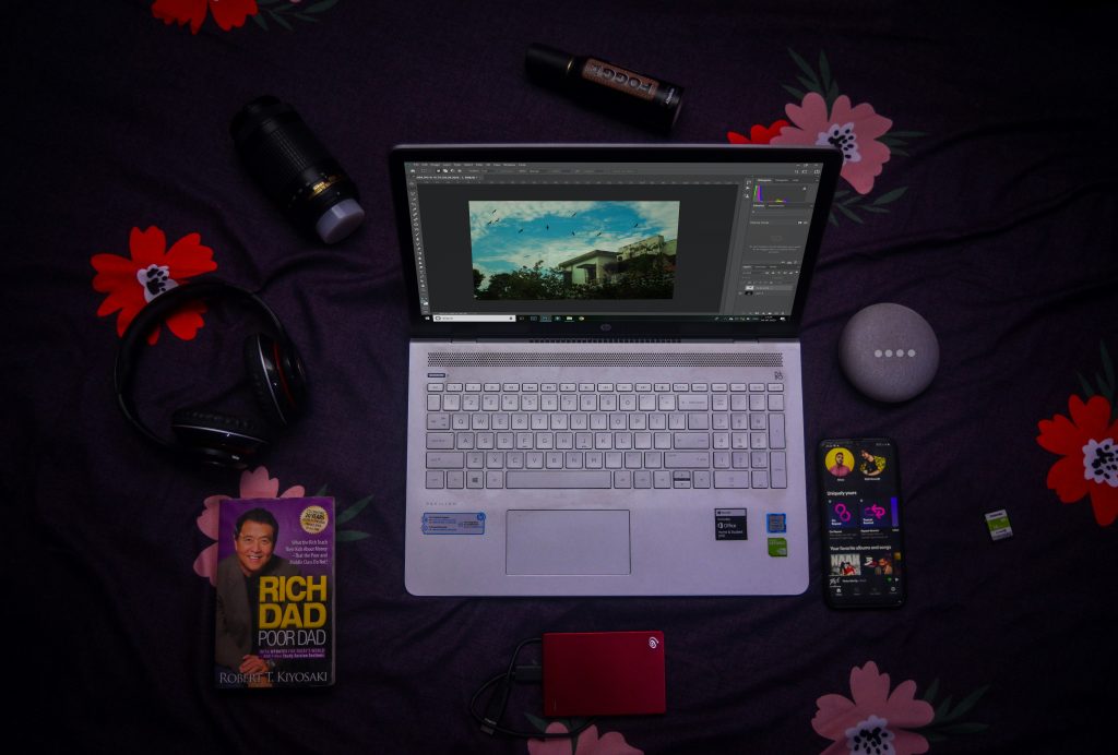 laptop in a desktop